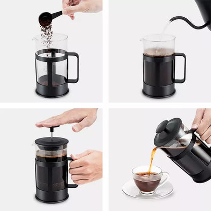 ☕✨ Cafetera de Prensa Francesa de Vidrio Borosilicato y Acero Inoxidable - 350 ml 🫖💎