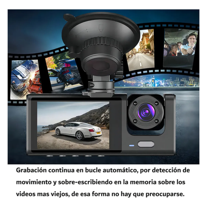 🚗 Dash Cam 3 Lentes | Full HD 1080p | Protección Total en Carretera