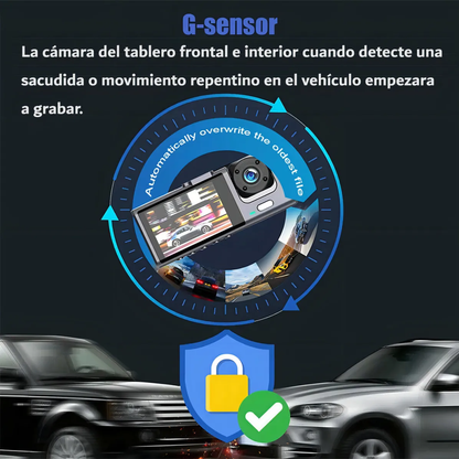 🚗 Dash Cam 3 Lentes | Full HD 1080p | Protección Total en Carretera
