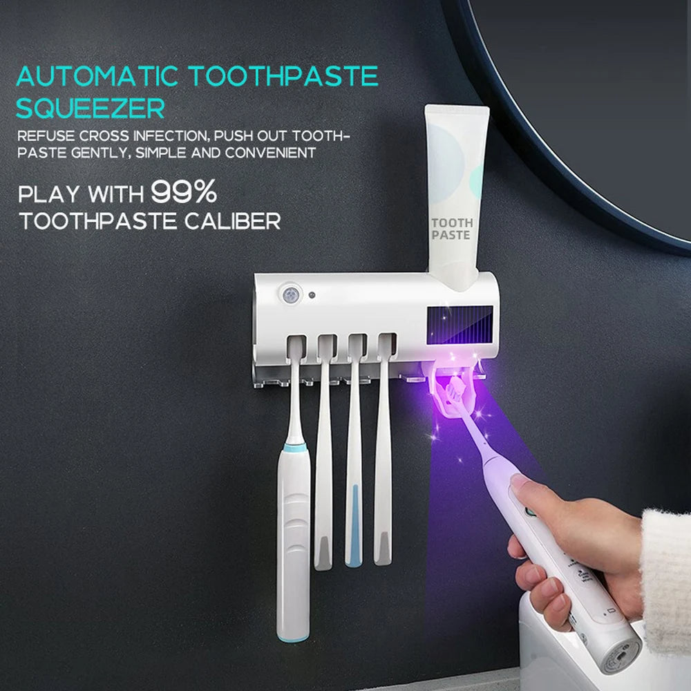 🦷 PureBrush Pro™ | Esterilizador UV 3 en 1 con Sensor Inteligente, Secado Rápido y Dispensador de Pasta ✨💧🔋