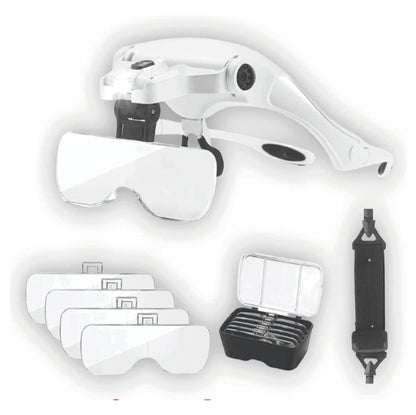 🔍 Visión de Precisión 👓 | Gafas Lupa 5 en 1 con Lentes Intercambiables 🔧