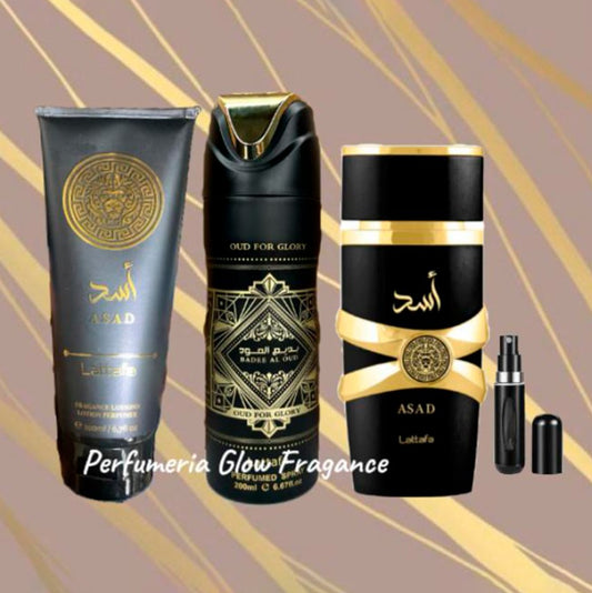 🔥 EL COMBO QUE IMPONE 🔥 Asad + Oud + Hidratación + Estilo. Todo en uno.