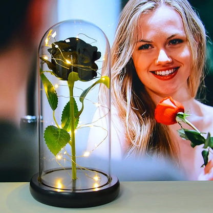 🖤🌹 Eterna Noir™ – Rosa Negra en Cúpula Acrílica Un símbolo de amor eterno, elegancia y misterio