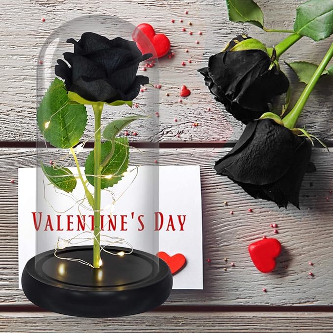 🖤🌹 Eterna Noir™ – Rosa Negra en Cúpula Acrílica Un símbolo de amor eterno, elegancia y misterio